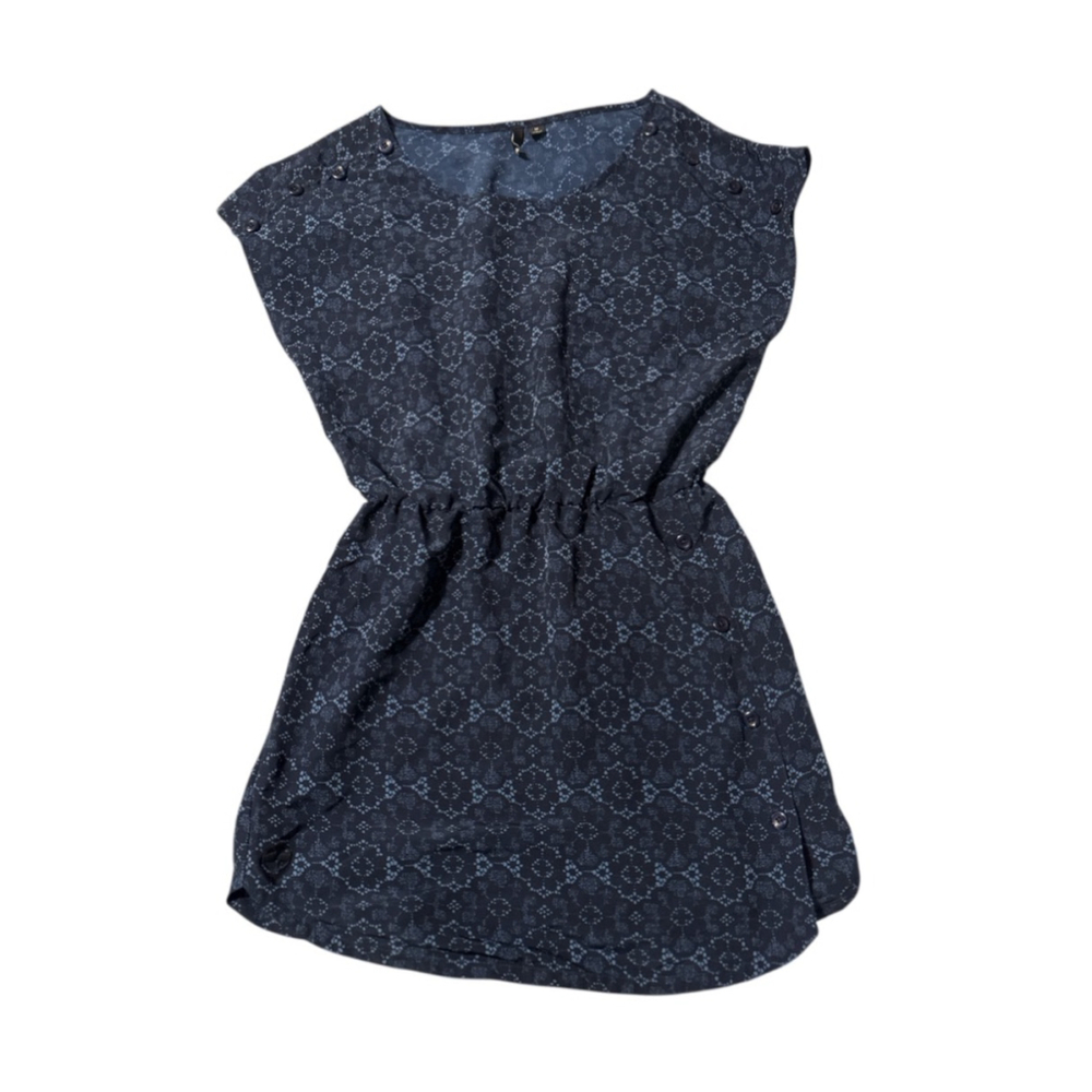 Urban Outfitters Split Brand Dress Size M Blue Side Skirt Buttons Boho